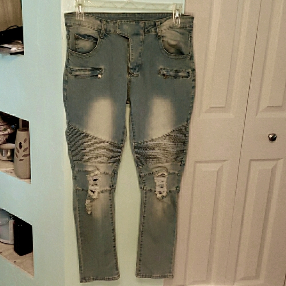 Qazel Vorrlon jeans, distressed 34, womens